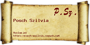 Posch Szilvia névjegykártya